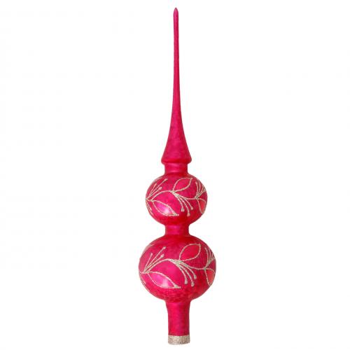 Baumspitze Eislack Rankendekor Rot 31cm