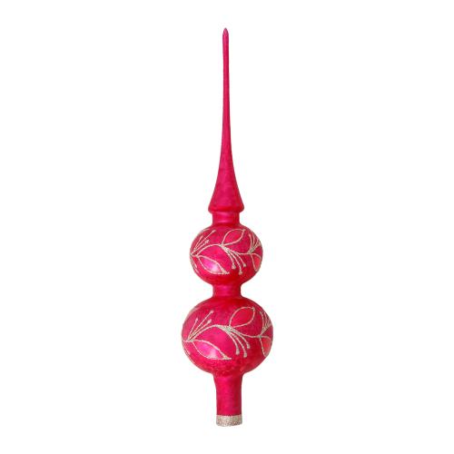Baumspitze Eislack Rankendekor Rot 31cm