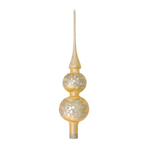 Baumspitze Eislack Mistelzweig Goldfarbig 31cm