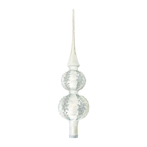 Baumspitze Eislack Floral Wei� 31cm