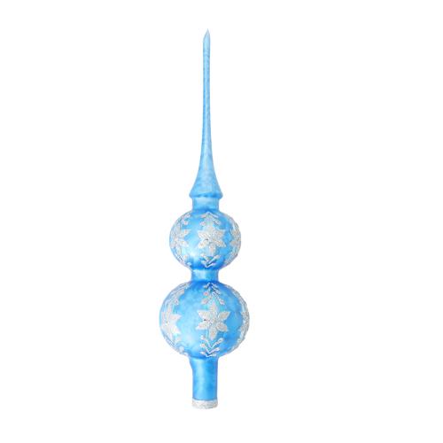 Baumspitze Eislack Floral Blau 31cm