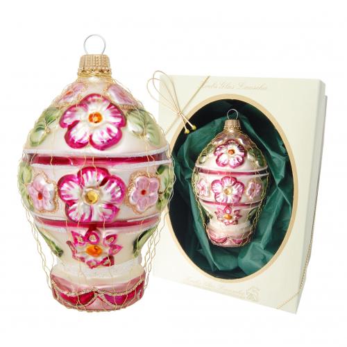 Multicolor 10cm Biedermeierkrug mit mehrfarbigem Dekor, Glasornament, mundgeblasen und aufwendig handdekoriert (1)