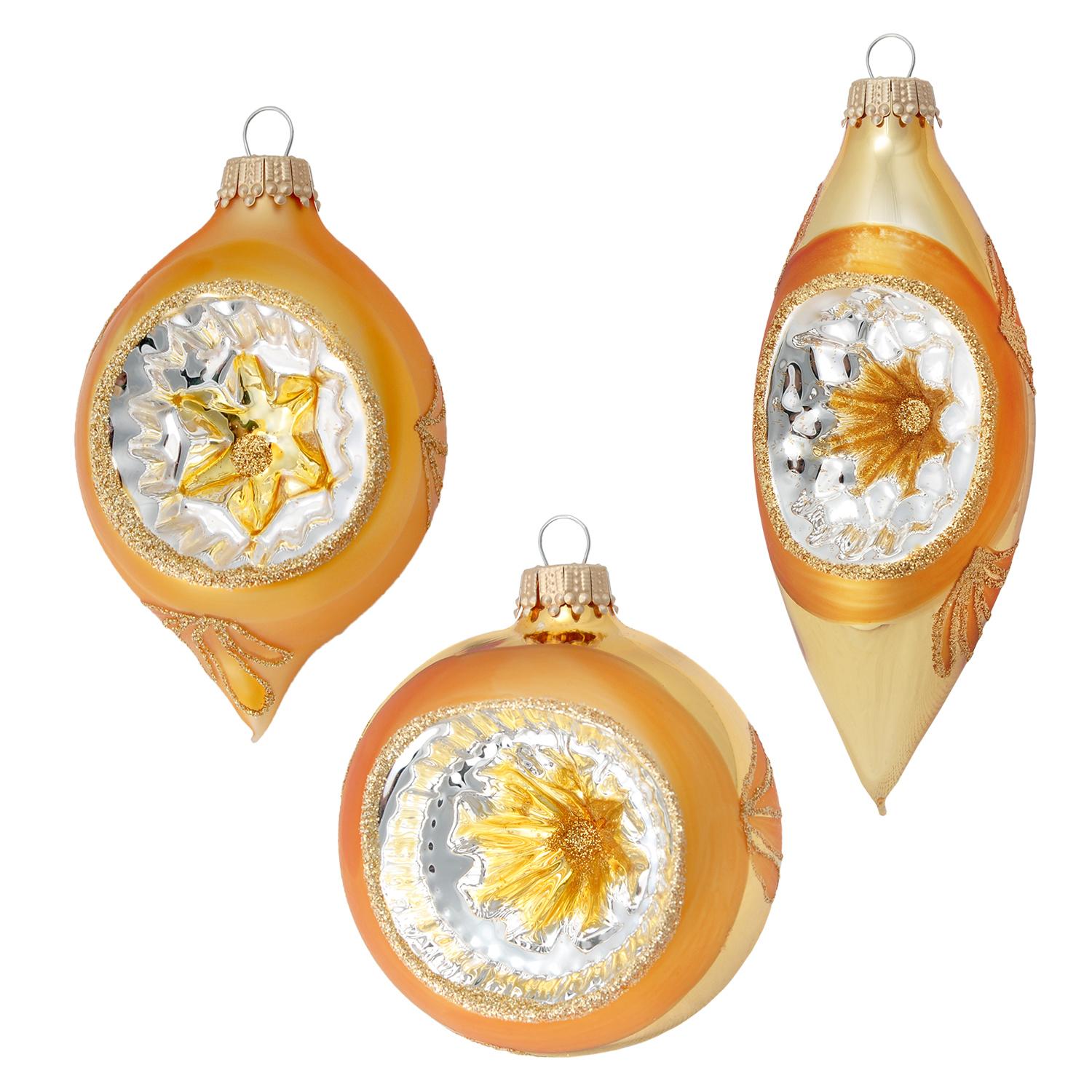 Weihnachtskugeln Reflexsortiment Goldfarbig 10cm