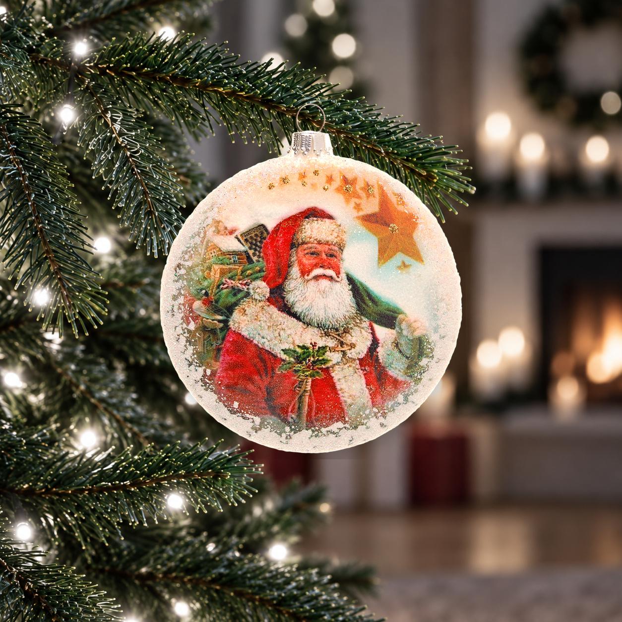 Baumschmuck Taler Hystorischer Santa Mehrfarbig 10cm