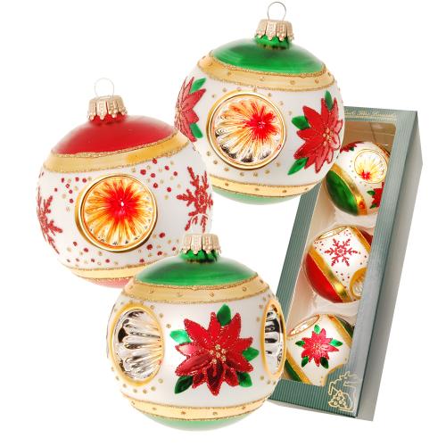 Weihnachtskugeln Weihnachtsstern Reflexe Mehrfarbig 8cm