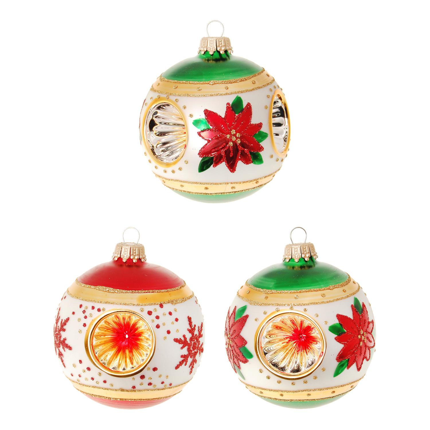 Weihnachtskugeln Weihnachtsstern Reflexe Mehrfarbig 8cm
