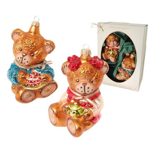 Multicolor 13cm Bren-Prchen aus Glas, mundgeblasen und handdekoriert - Limitierte Auflage -