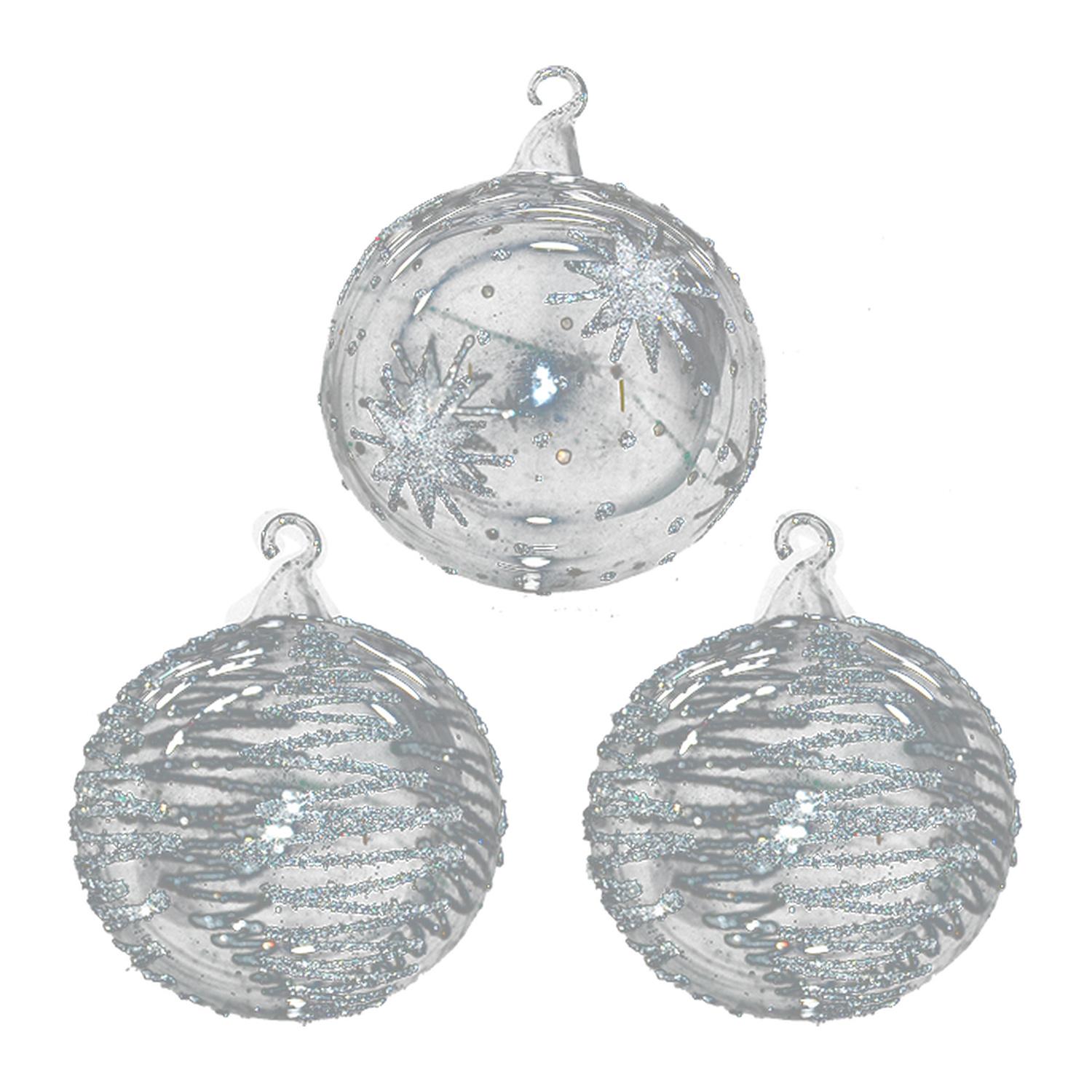 Weihnachtskugeln Erster Schneezauber Transparent 8cm