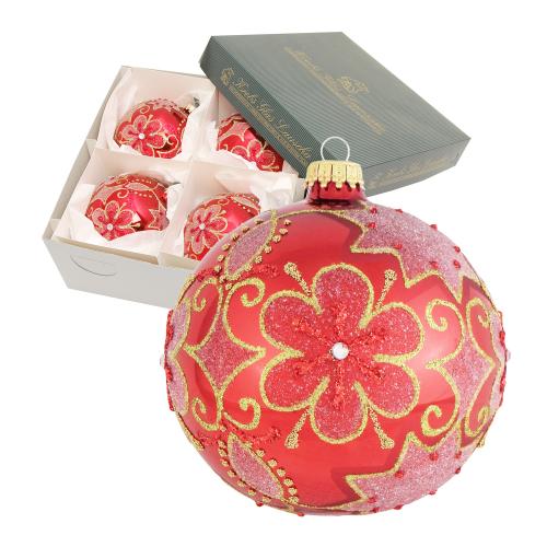 Weihnachtskugeln Bltenfestival Rot 10cm
