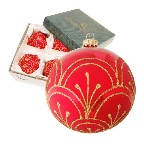 Weihnachtskugeln Sprossenland Rot 10cm