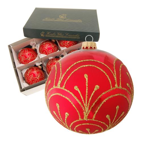 Weihnachtskugeln Sprossenland Rot 8cm