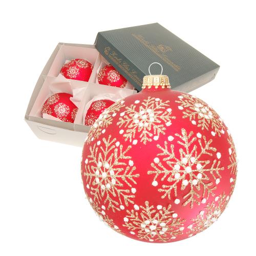 Weihnachtskugeln Bltenfeuerwerk Rot 10cm