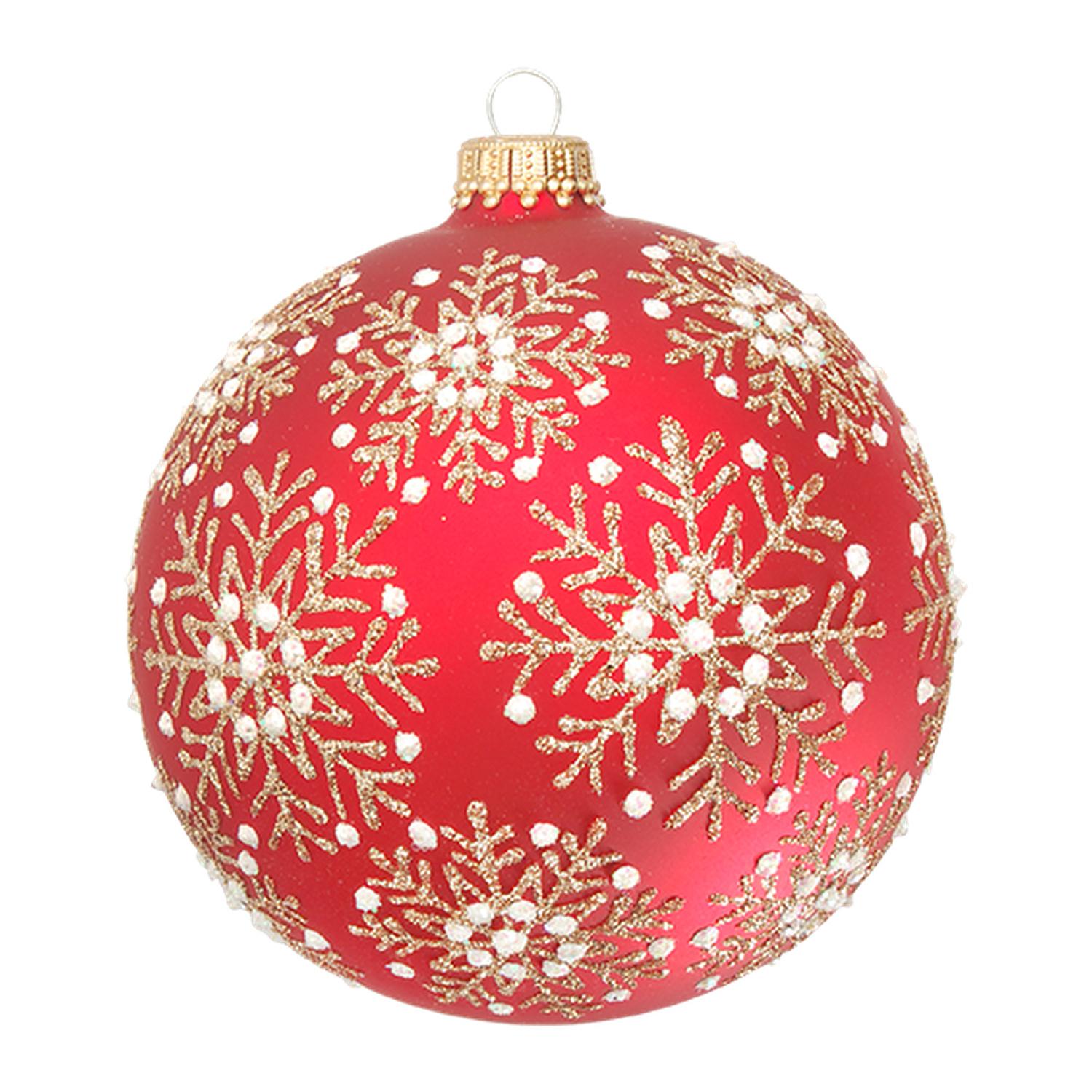Weihnachtskugeln Bl�tenfeuerwerk Rot 10cm