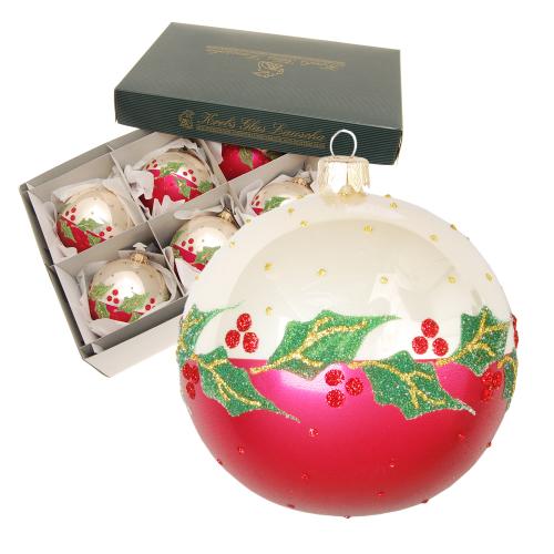 Weihnachtskugeln Ilex-Mauer Rot 8cm