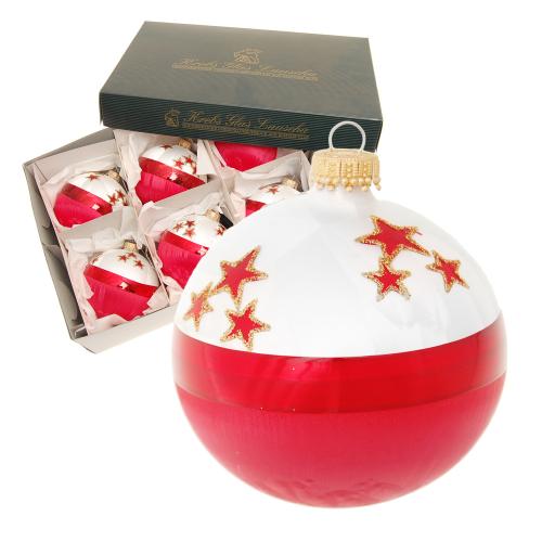 Weihnachtskugeln Sternenhimmel Rot 8cm