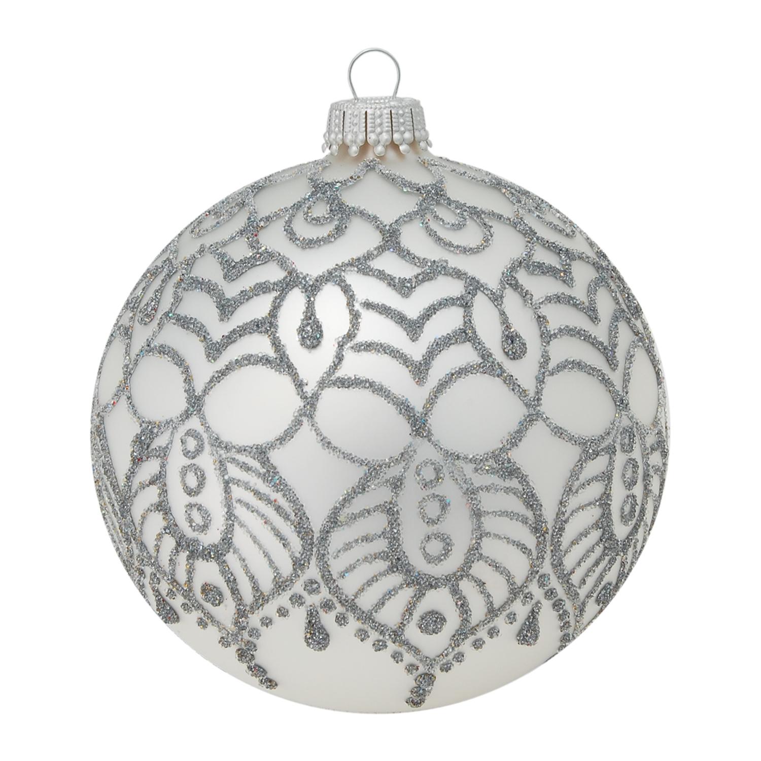 Weihnachtskugeln Halskette Gloria Silberfarbig 10cm