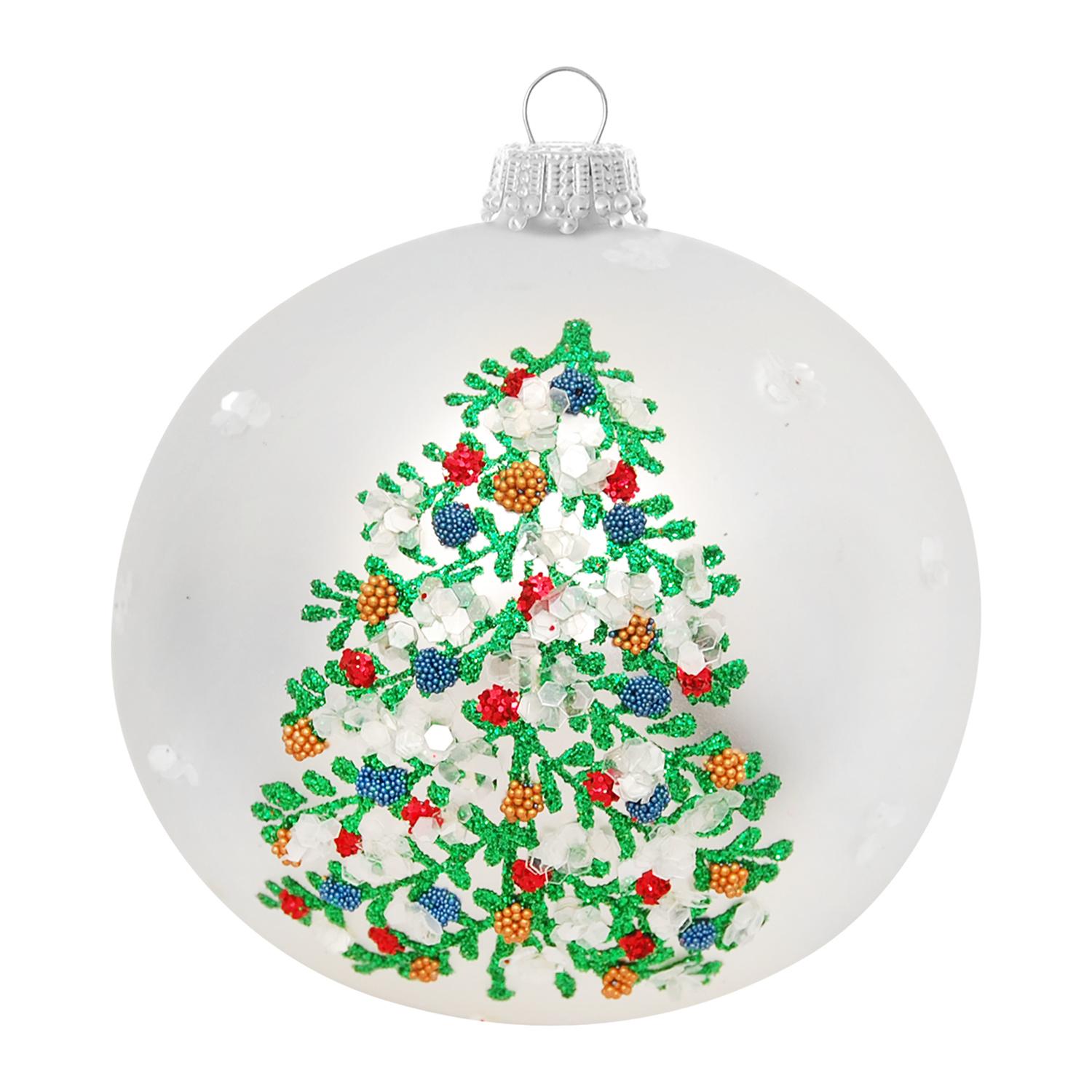 Weihnachtskugeln Weihnachtsbaum Silberfarbig 8cm