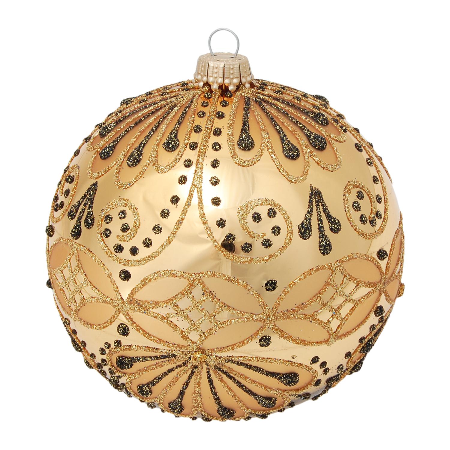 Weihnachtskugeln Garten Eden Goldfarbig 10cm