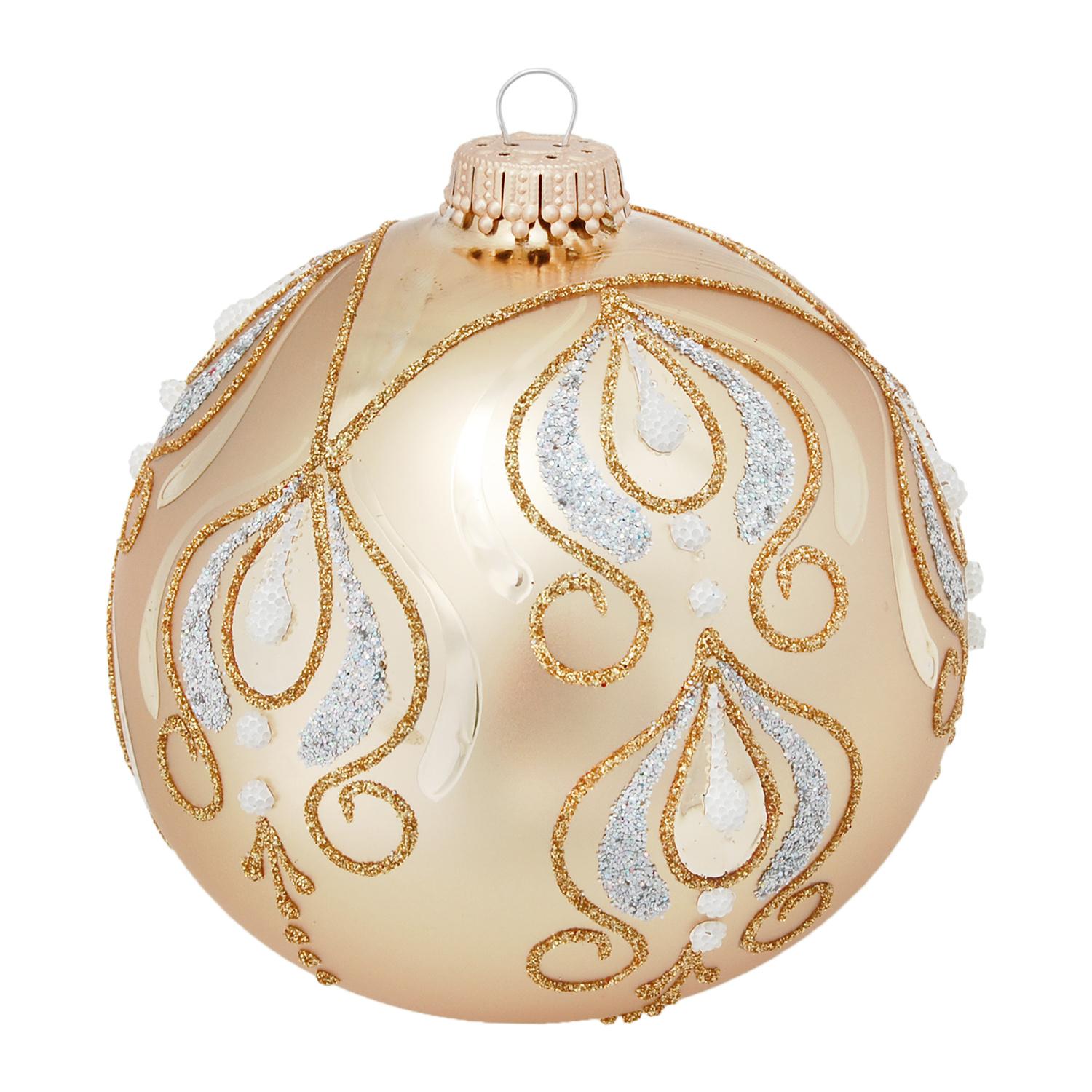 Weihnachtskugeln Tinas Z�pfe Goldfarbig 8cm
