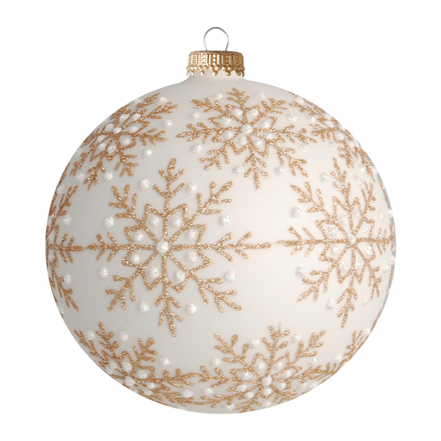 Weihnachtskugeln Schneeflocke Rachel Wei� 8cm