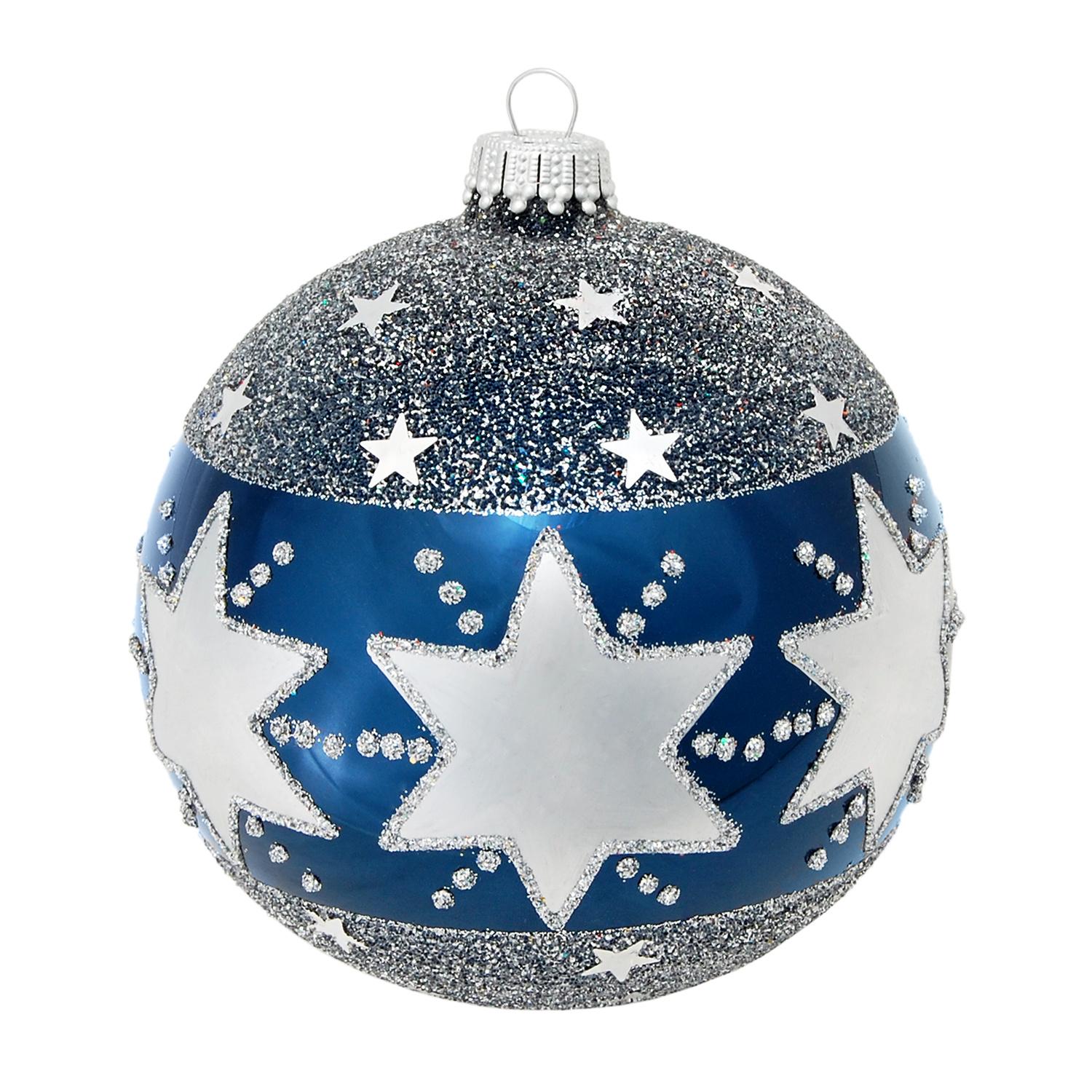 Weihnachtskugeln Sternenhimmel Blau 10cm
