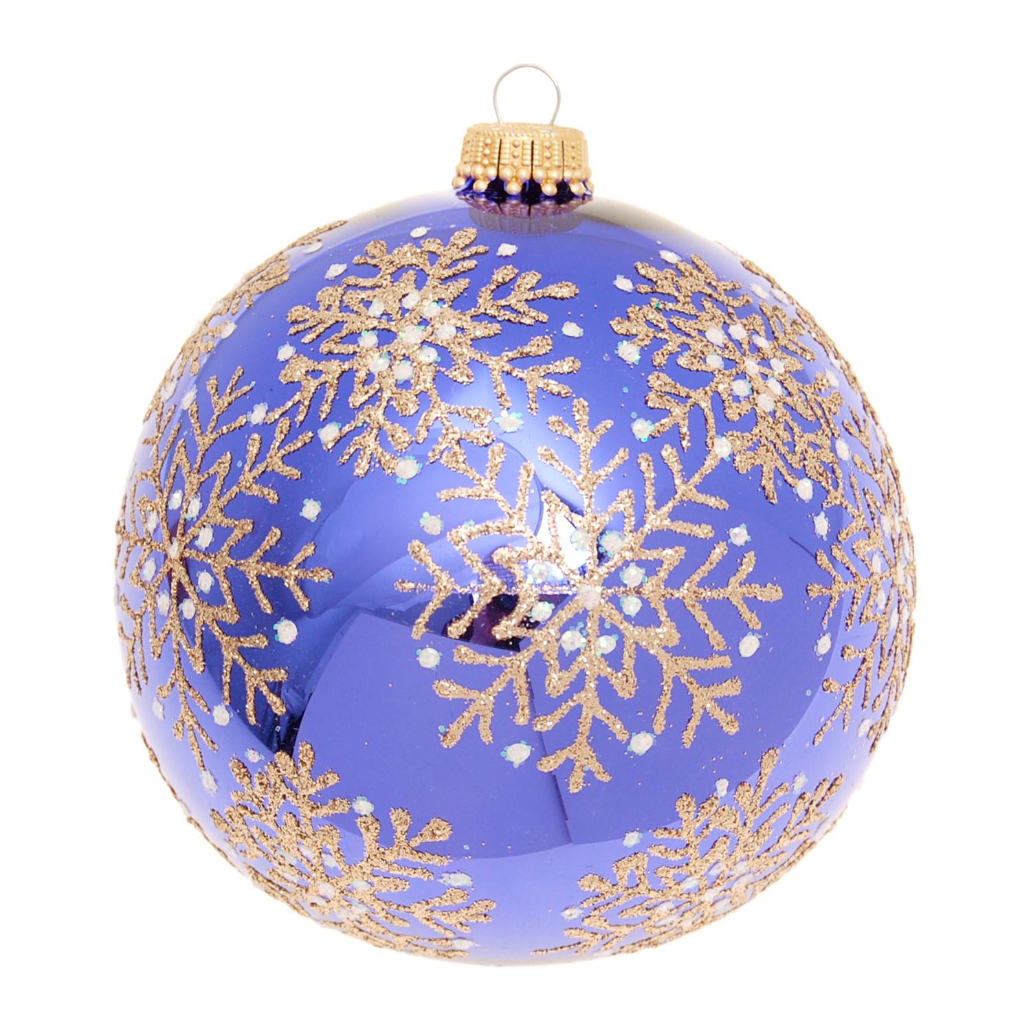 Weihnachtskugeln Schneeflocken-Zauber Blau 10cm