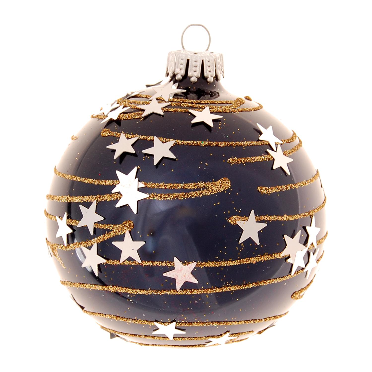 Weihnachtskugeln Sternenmeer Blau 8cm
