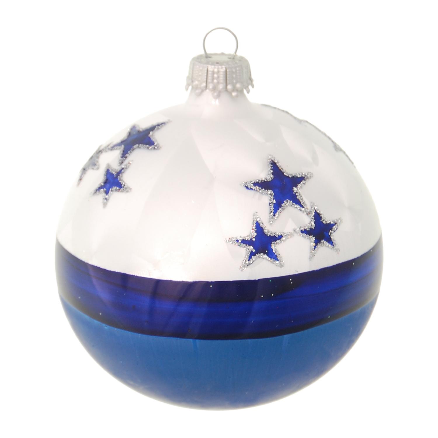 Weihnachtskugeln Sternenhimmel Blau 8cm