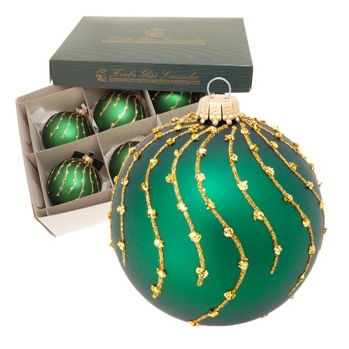 Weihnachtskugeln Ranken Strasssteine Grn 8cm