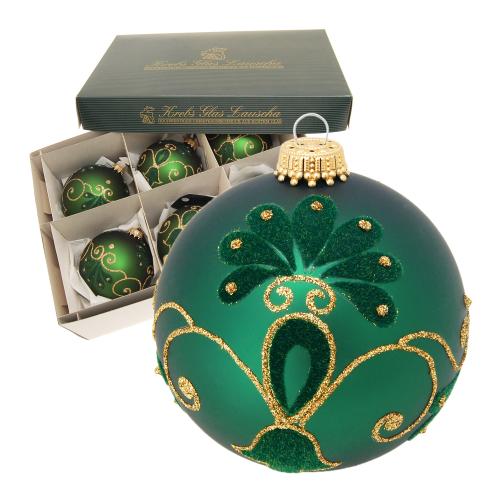 Weihnachtskugeln Stilisierte Blten Grn 8cm