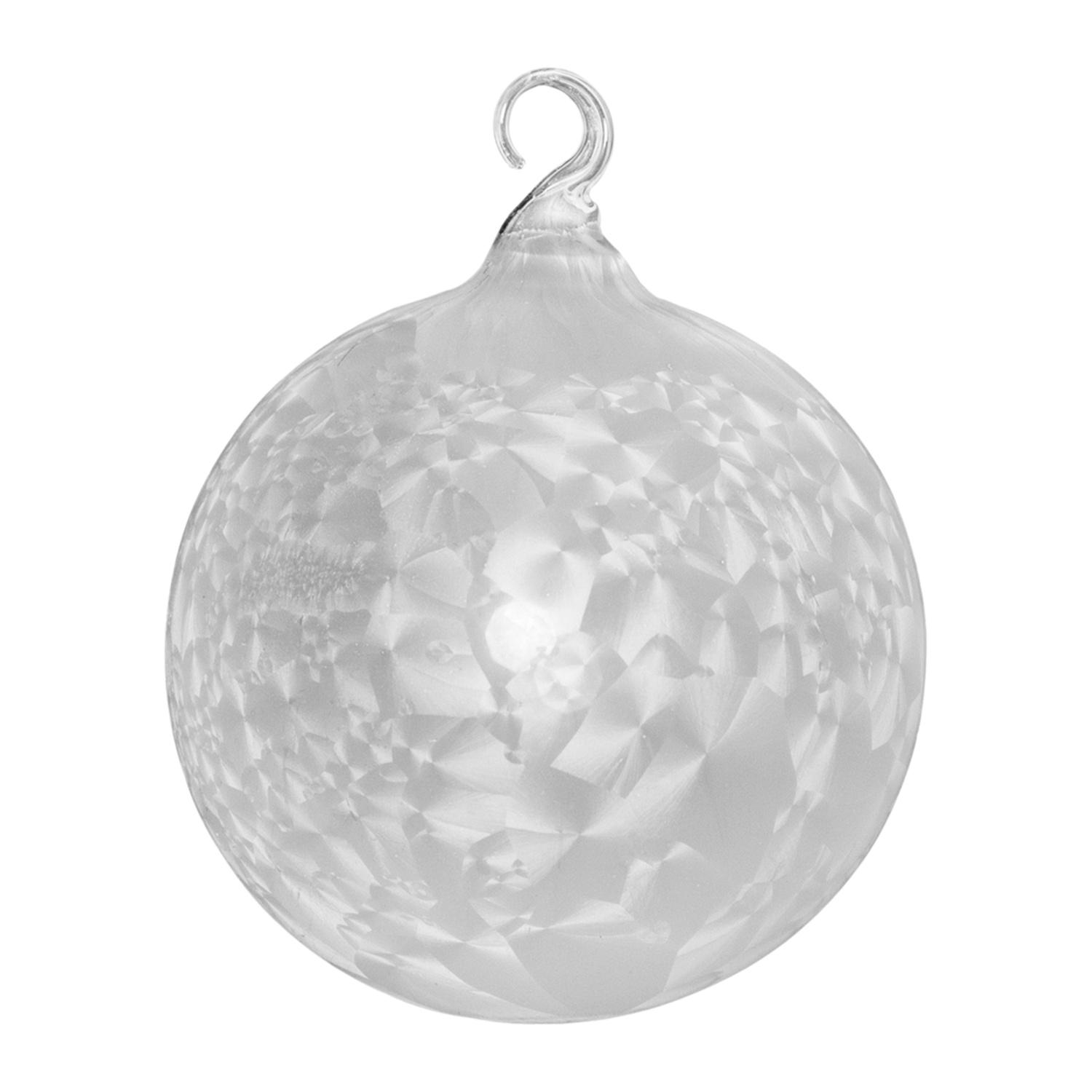Weihnachtskugeln Eislack Wei� 6cm