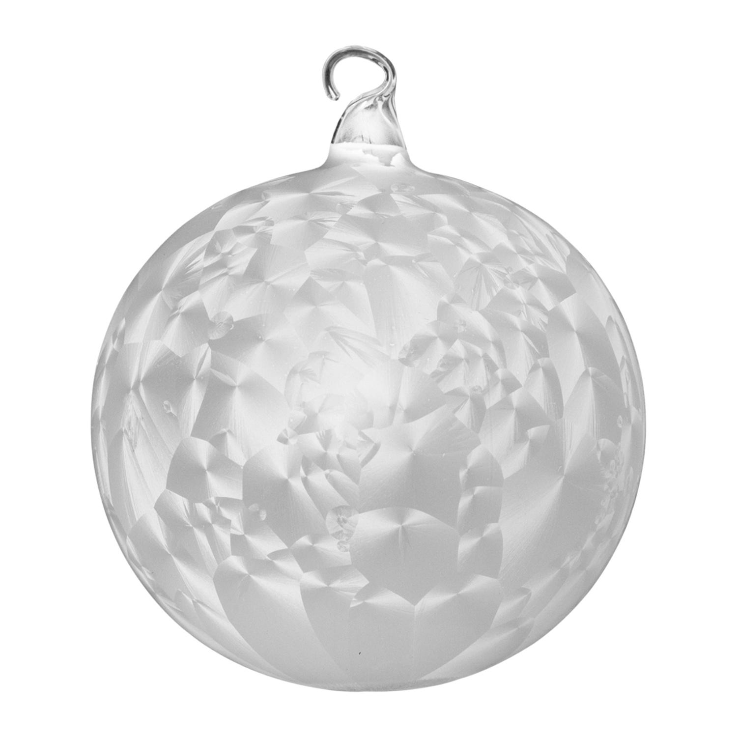 Weihnachtskugeln Eislack Wei� 8cm