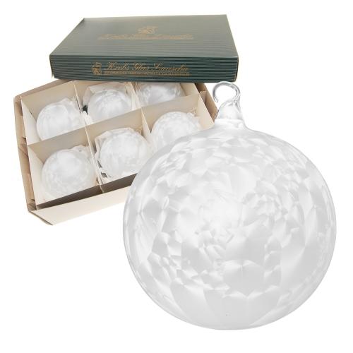 Weihnachtskugeln Eislack klassisch wei 8cm