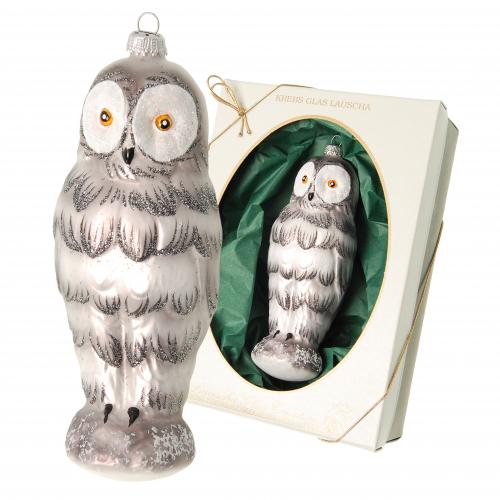 Baumschmuck Schnee-Eule Helmut Wei� 17cm