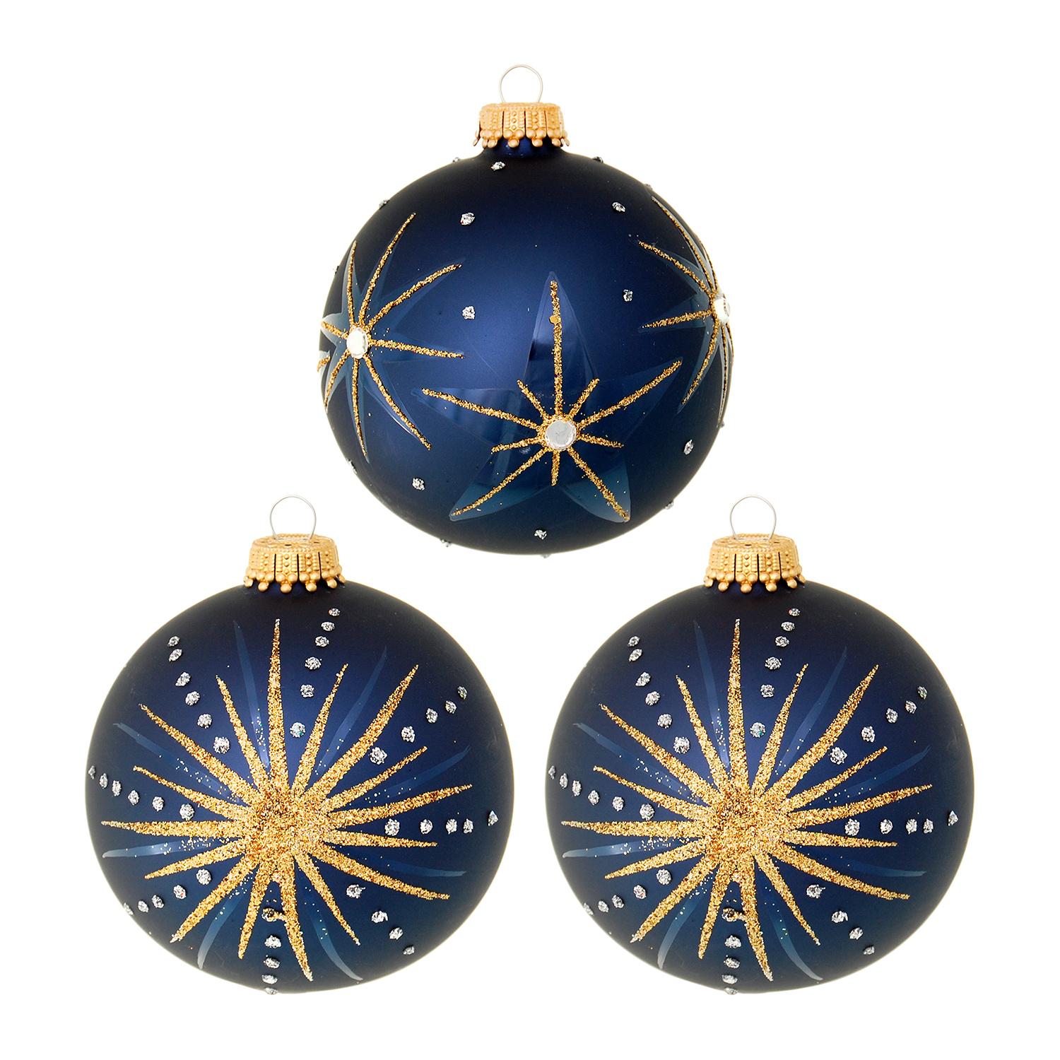 Weihnachtskugeln Sternennacht Blau 8cm