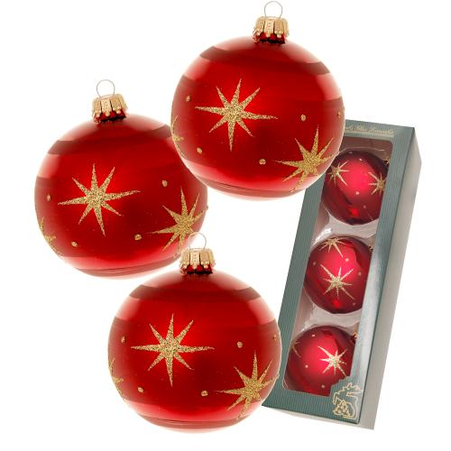 Weihnachtskugeln Sternennacht Rot 8cm