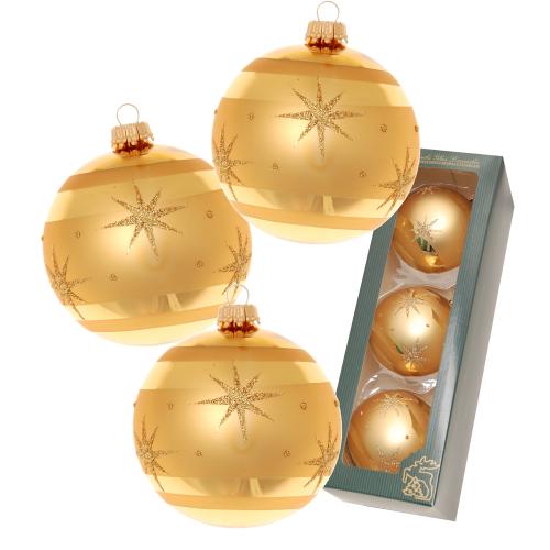 Weihnachtskugeln Sternennacht Goldfarbig 8cm