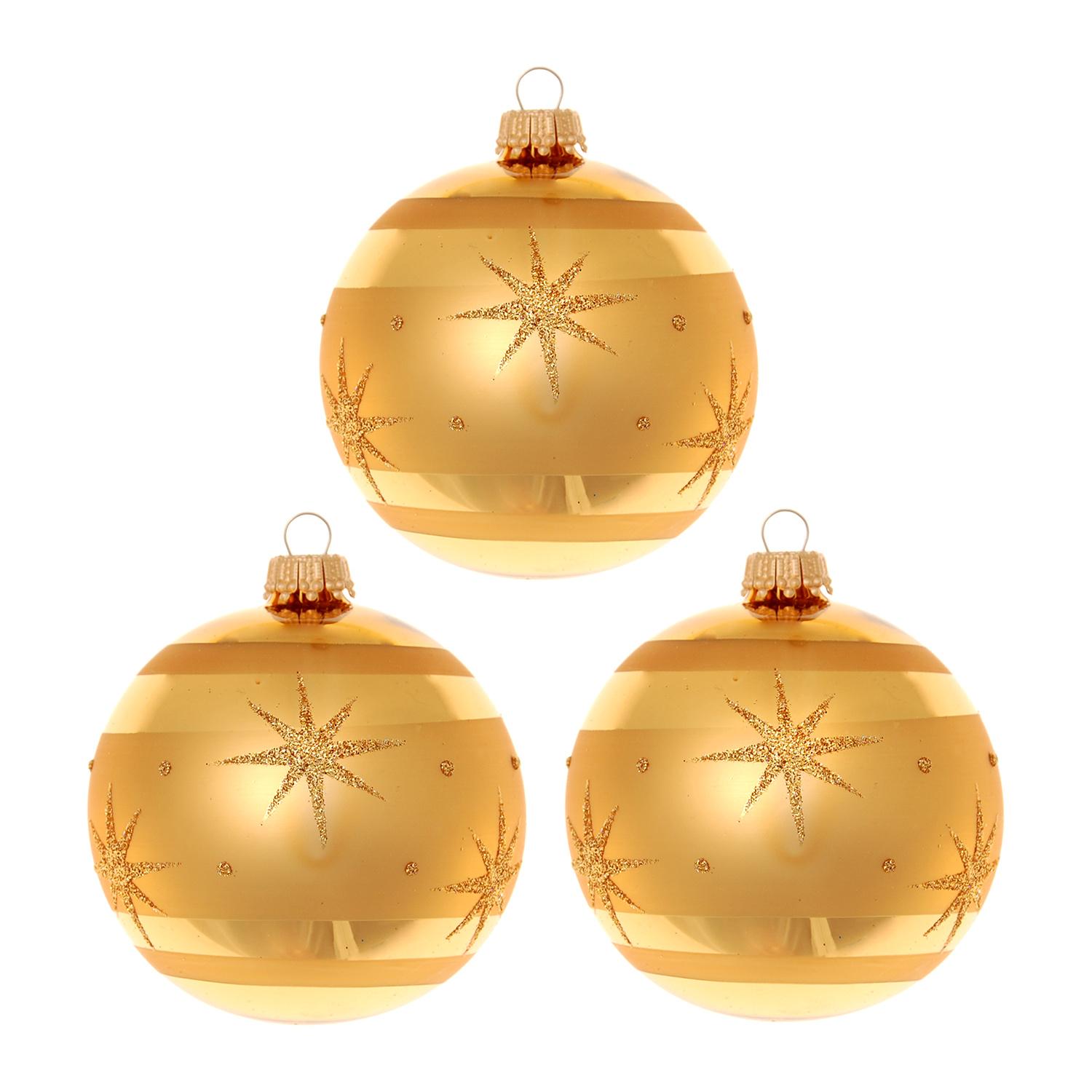 Weihnachtskugeln Sternennacht Goldfarbig 8cm