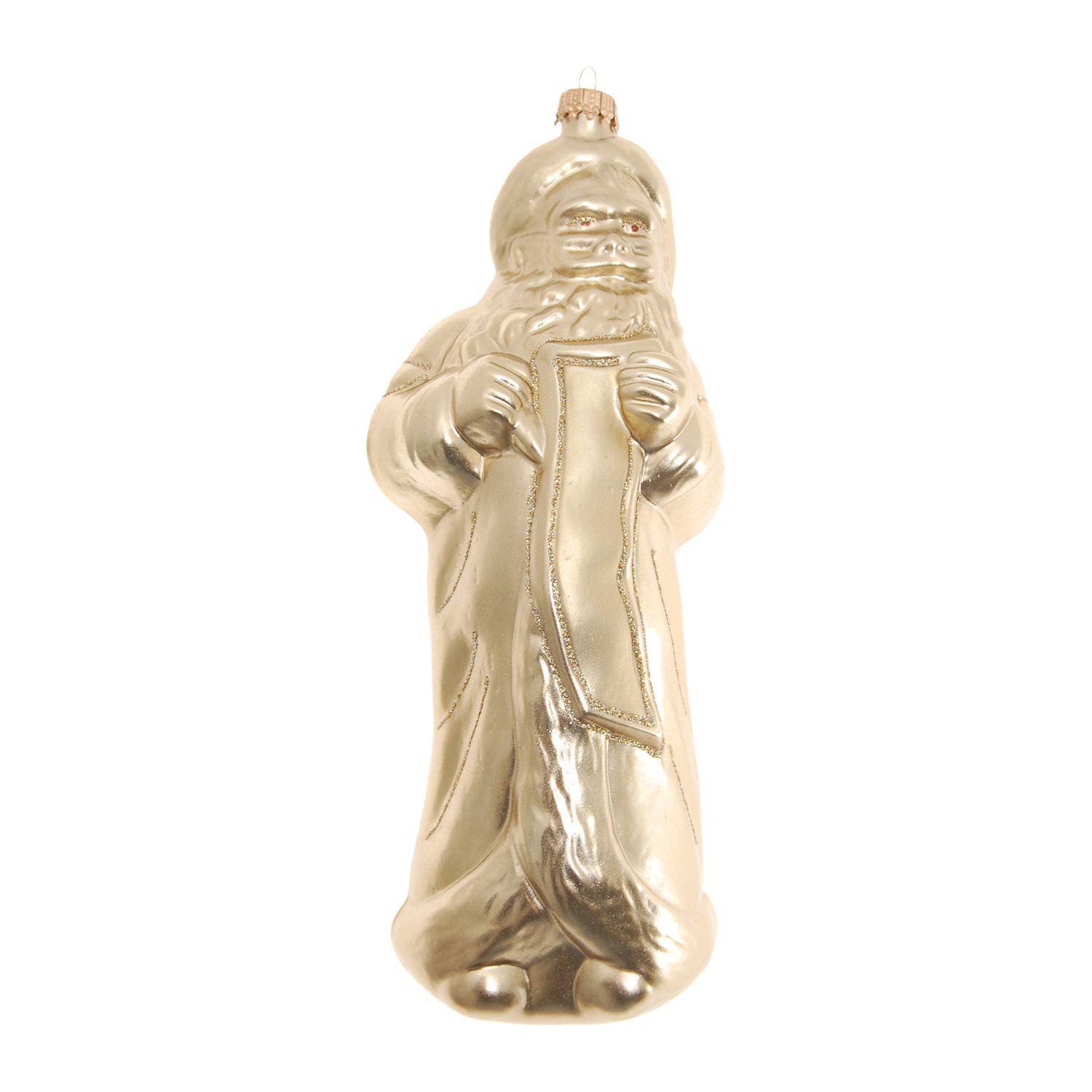 Baumschmuck Santa mit Liste Goldfarbig 22cm