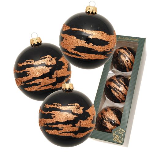 African Xmas Ebenholz mit Kupferstaub, 3er Set, schwarz glanz, 8cm