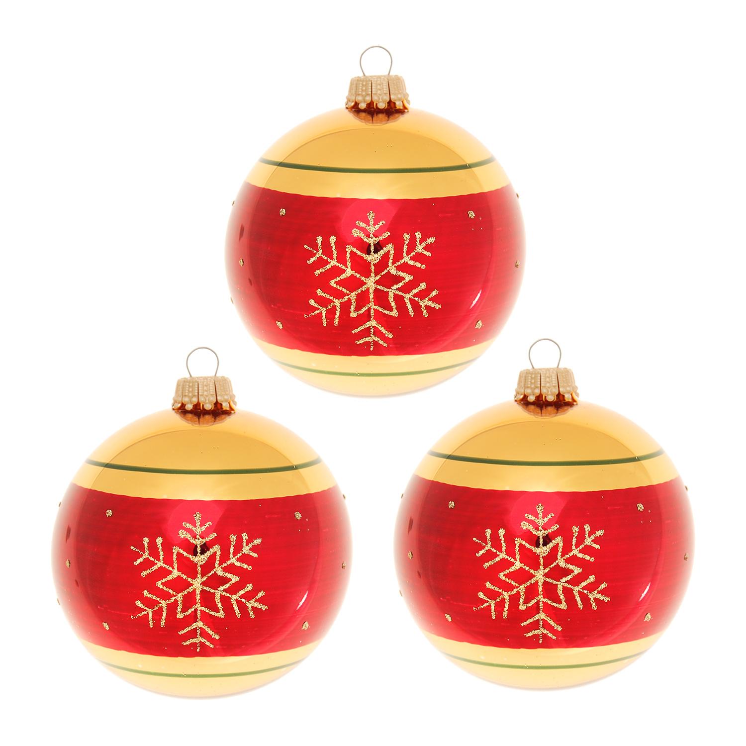 Weihnachtskugeln Schneeflocke Rot 8cm