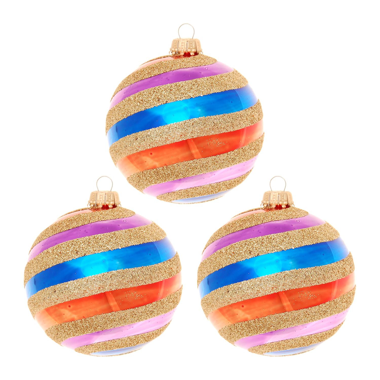 Weihnachtskugeln Glitzerwirbel Mehrfarbig 8cm