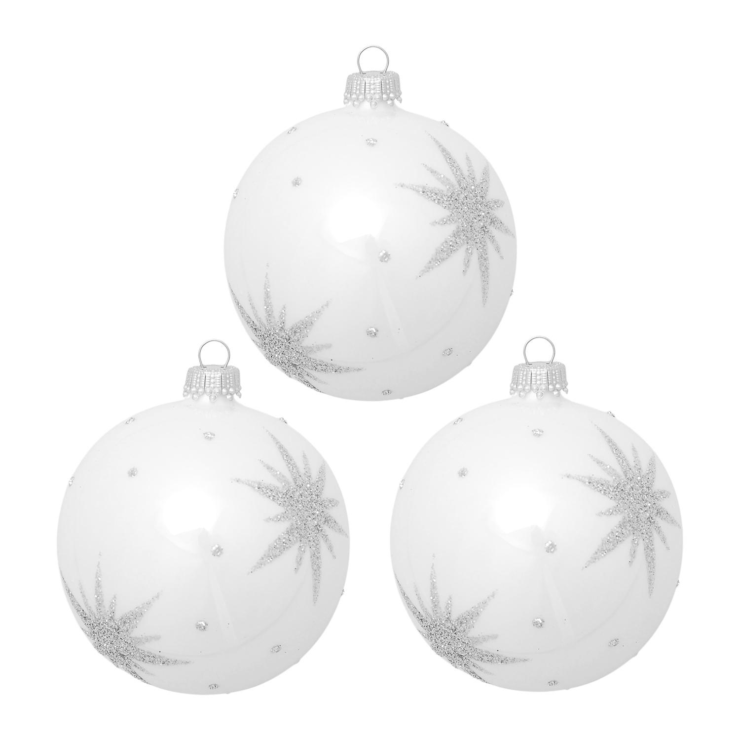 Weihnachtskugeln Komet Wei� 8cm