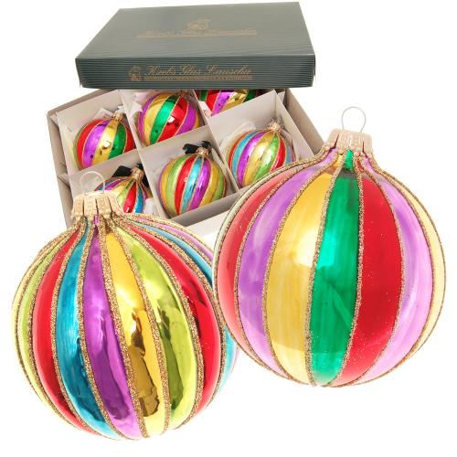 Bright & Colorful Xmas, 6-teilig, regenbogenfarbig, 8cm