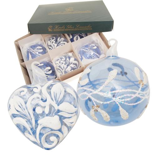 Baumschmuck Floral Xmas blau 8cm