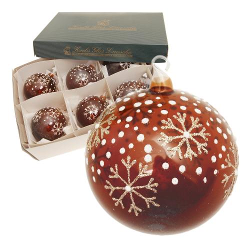 Weihnachtskugeln Schneetraum Braun 8cm