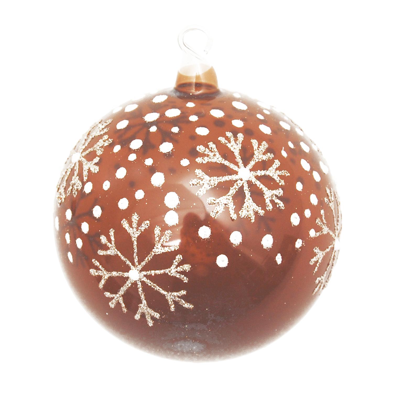 Weihnachtskugeln Schneetraum Braun 8cm