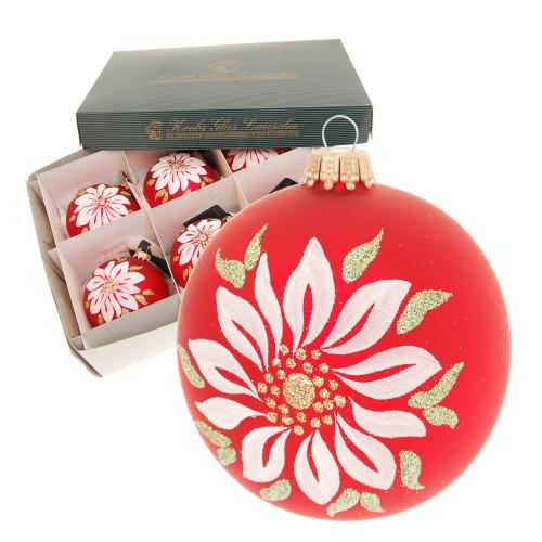Weihnachtskugeln Blumenzauber Rot 8cm
