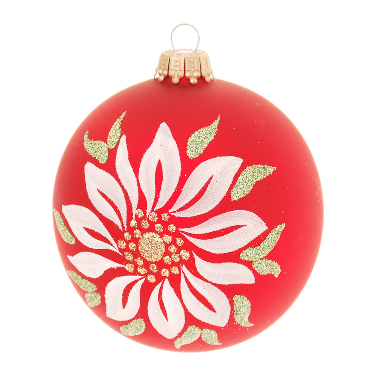 Weihnachtskugeln Blumenzauber Rot 8cm