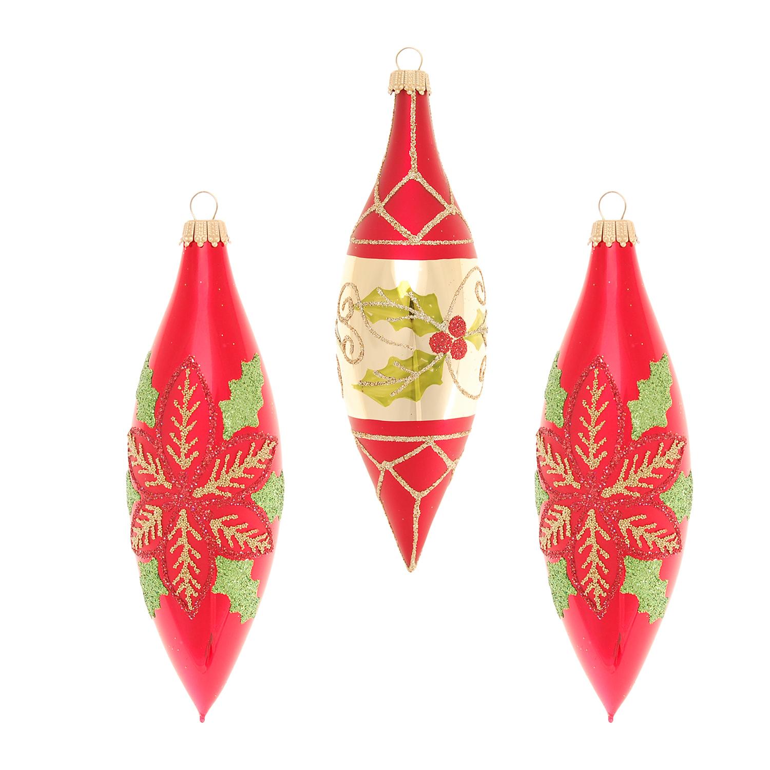 Baumschmuck Oliven Weihnachtsstern Rot 14cm